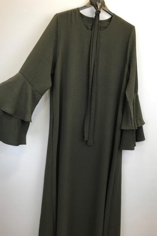 Abaya Femme Taupe SILVER FASHION 1810B Efashion Paris