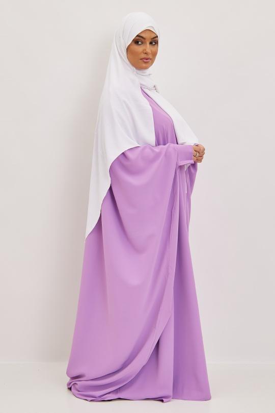 Abaya Femme Lavande SILVER FASHION 6176 Efashion Paris