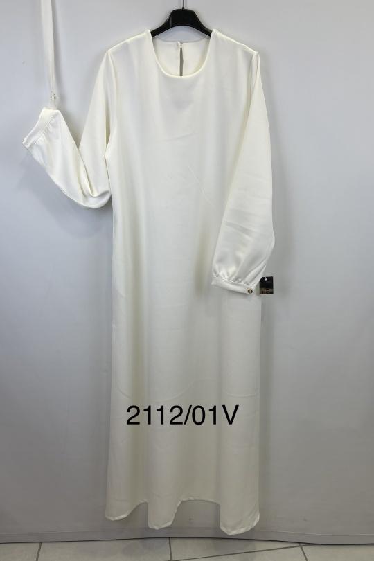 Abaya Femme Blanc SILVER FASHION 2112 Efashion Paris