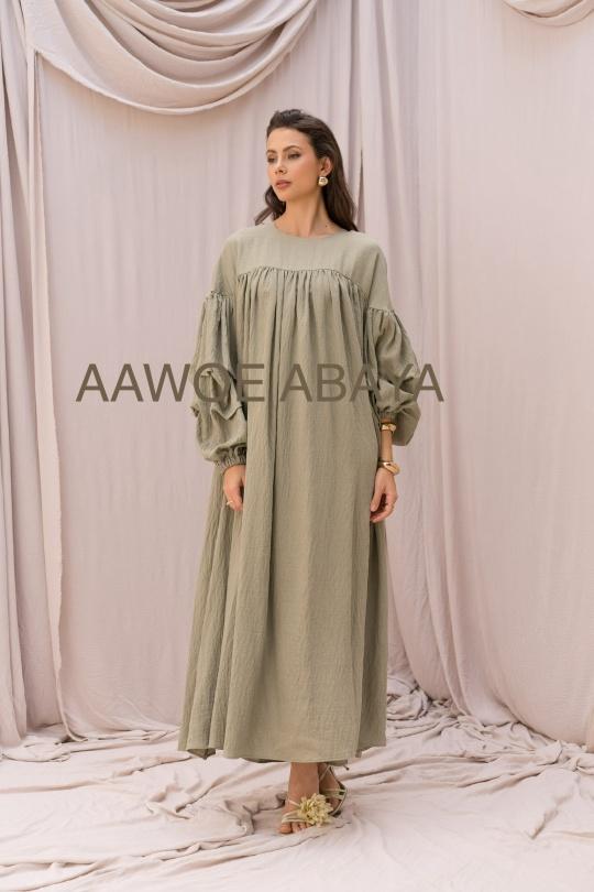 Abaya Femme Kaki clair SILVER FASHION 2433 Efashion Paris