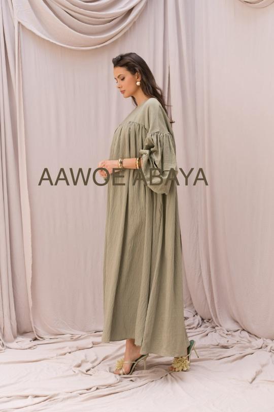Abaya Femme Kaki clair SILVER FASHION 2433 Efashion Paris