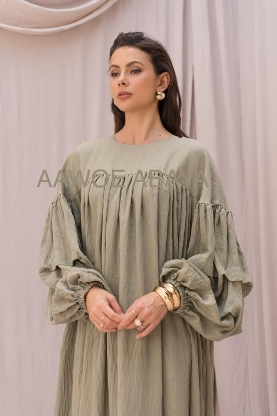Abaya Femme Kaki clair SILVER FASHION 2433 Efashion Paris