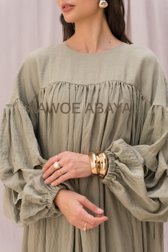 Abaya Femme Kaki clair SILVER FASHION 2433 Efashion Paris