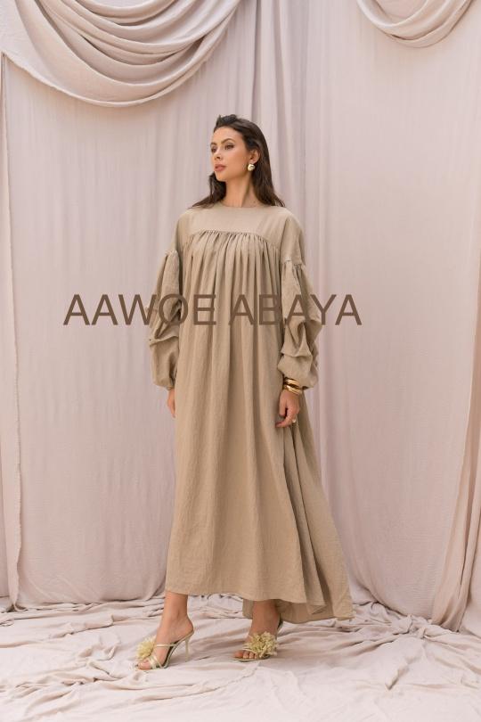 Abaya Femme Kaki clair SILVER FASHION 2433 Efashion Paris