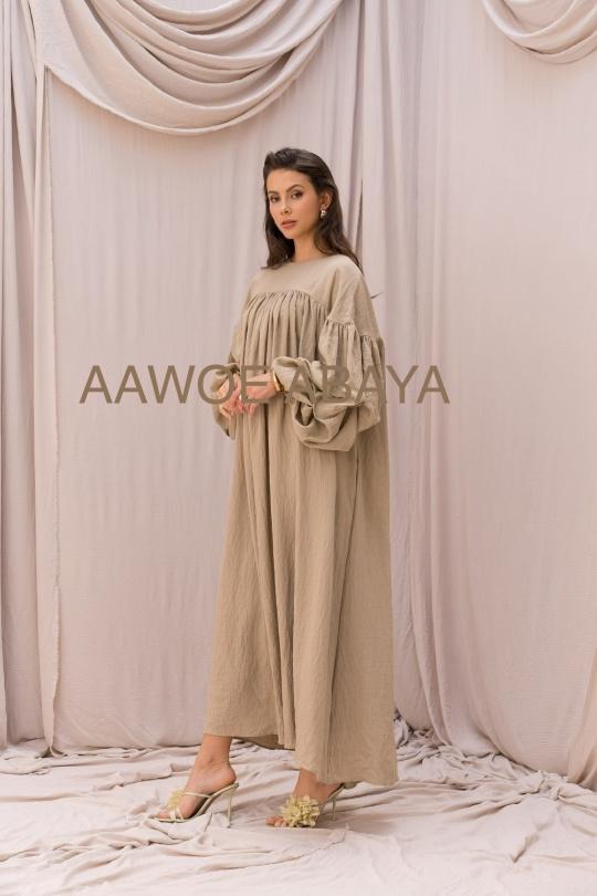 Abaya Femme Kaki clair SILVER FASHION 2433 Efashion Paris