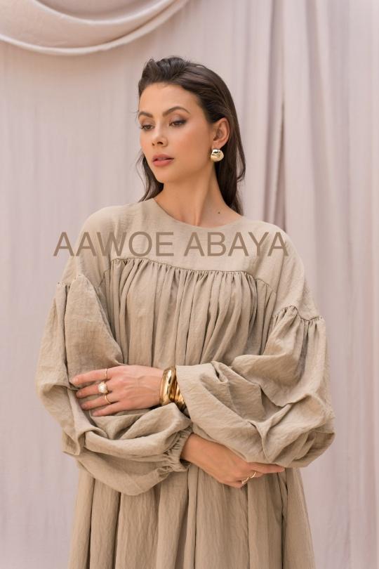 Abaya Femme Kaki clair SILVER FASHION 2433 Efashion Paris