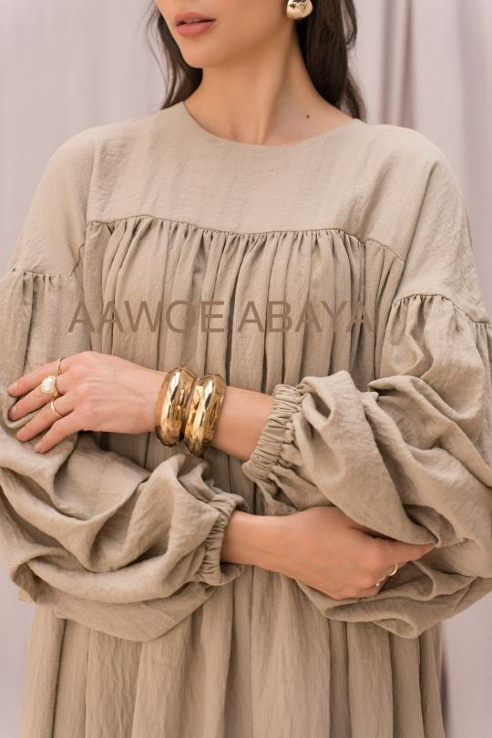 Abaya Femme Kaki clair SILVER FASHION 2433 Efashion Paris