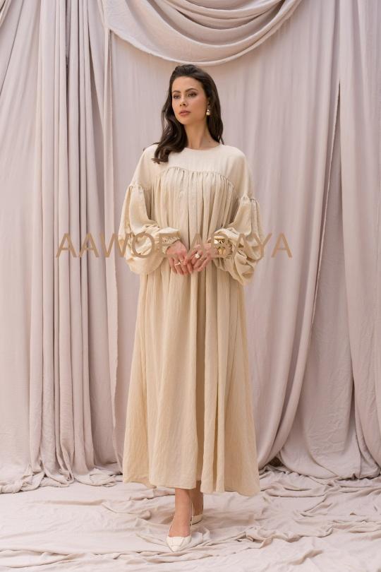 Abaya Femme Kaki clair SILVER FASHION 2433 Efashion Paris