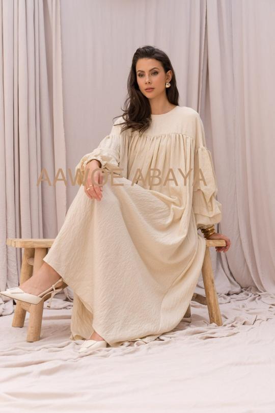 Abaya Femme Kaki clair SILVER FASHION 2433 Efashion Paris
