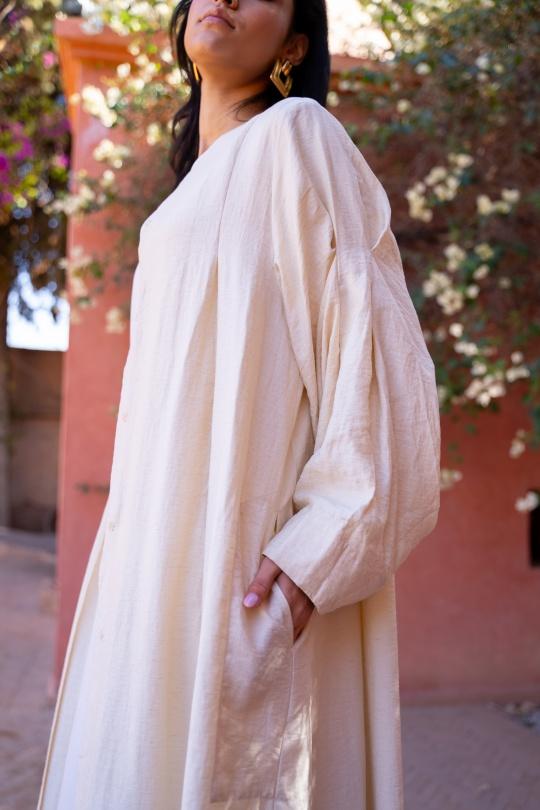 Abaya Femme Taupe SILVER FASHION 2402 Efashion Paris
