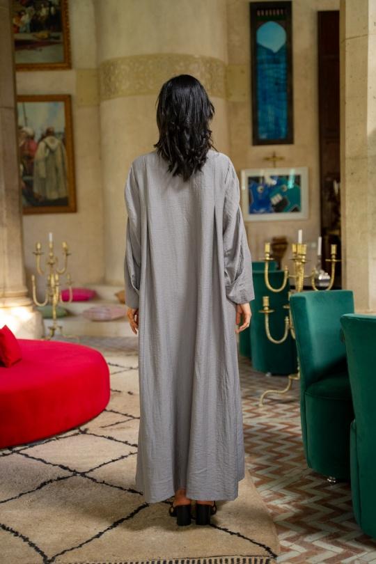 Abaya Femme Taupe SILVER FASHION 2402 Efashion Paris