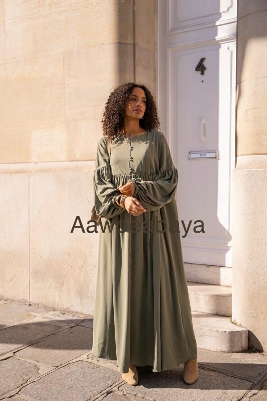 Abaya Femme Bleu ciel SILVER FASHION 2432 Efashion Paris