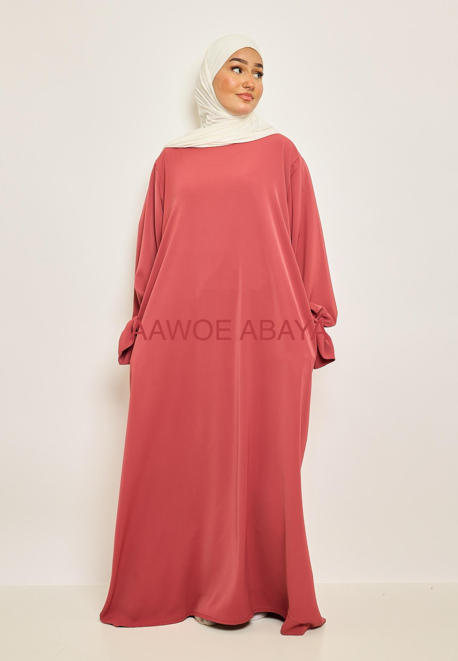 Abaya Femme Rose corail SILVER FASHION 2332 #c Efashion Paris