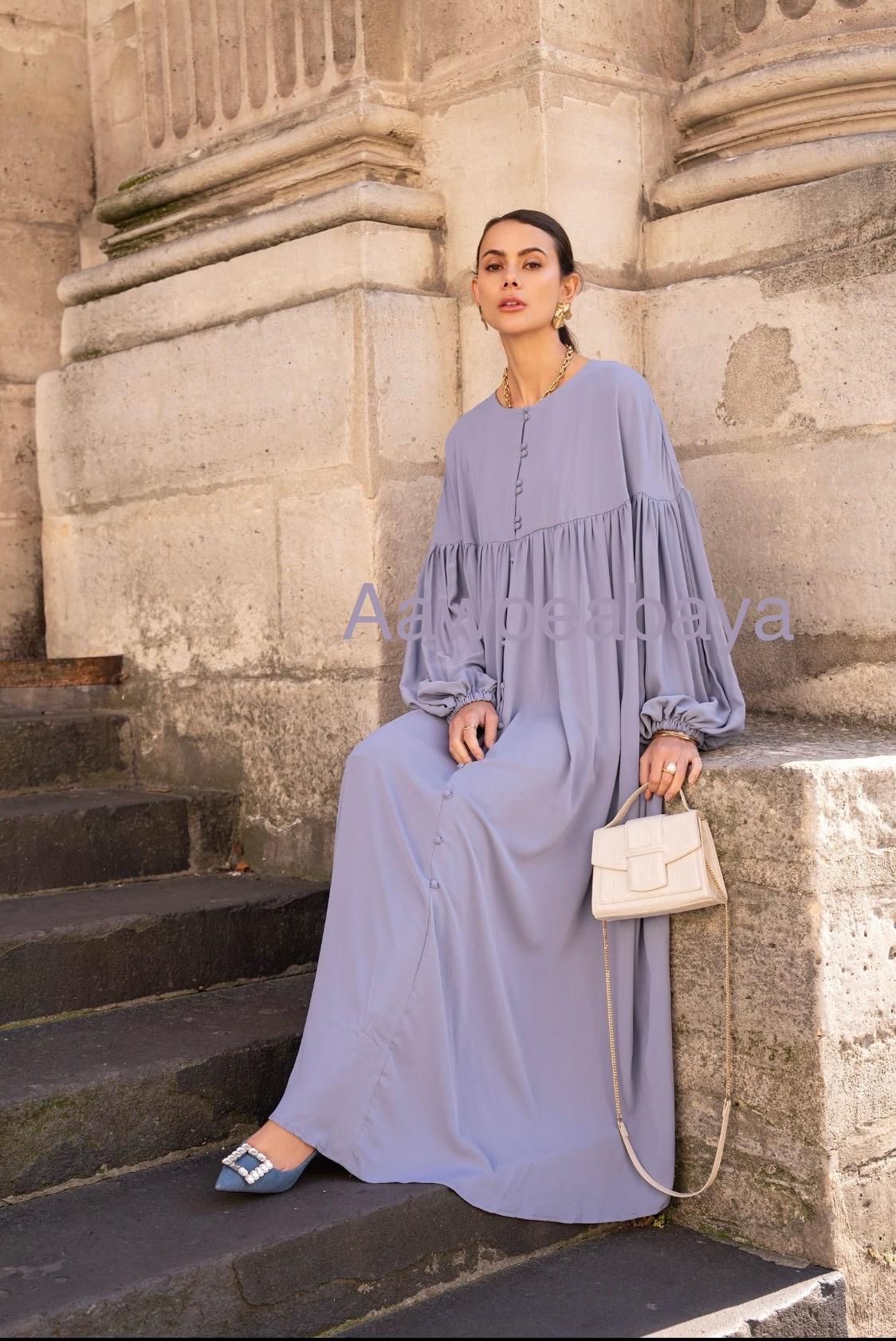 Abaya Femme Bleu ciel SILVER FASHION 2432 #c Efashion Paris