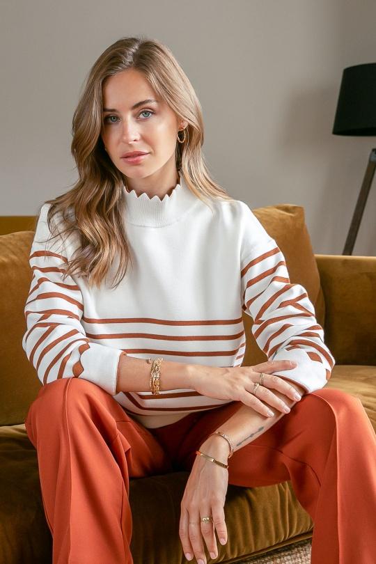 Pulls Femme Marron LOVIE & Co RXT2923T. Efashion Paris