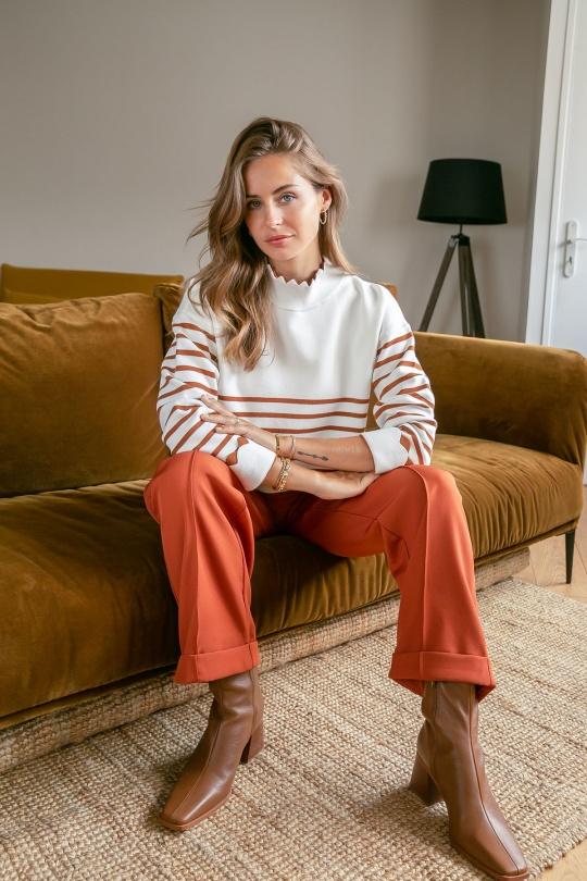 Pulls Femme Marron LOVIE & Co RXT2923T. Efashion Paris