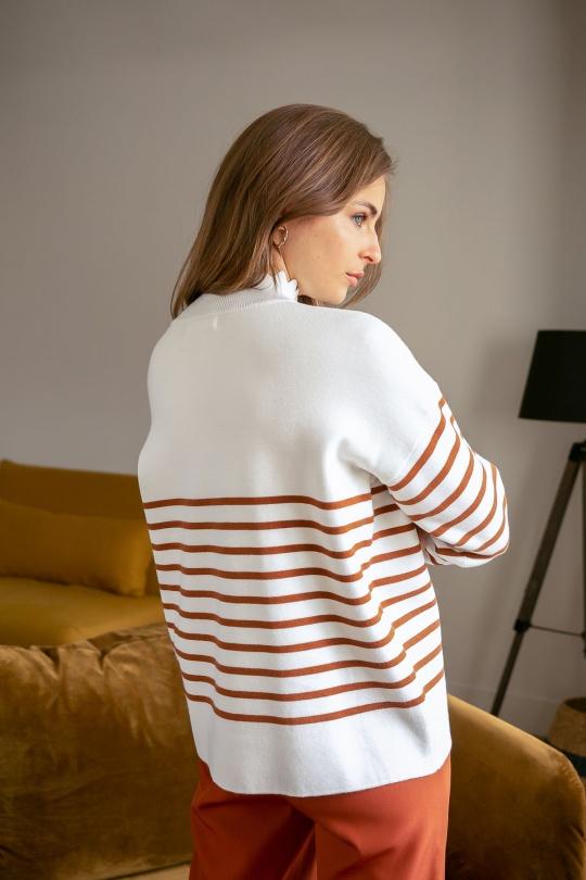 Pulls Femme Marron LOVIE & Co RXT2923T. Efashion Paris