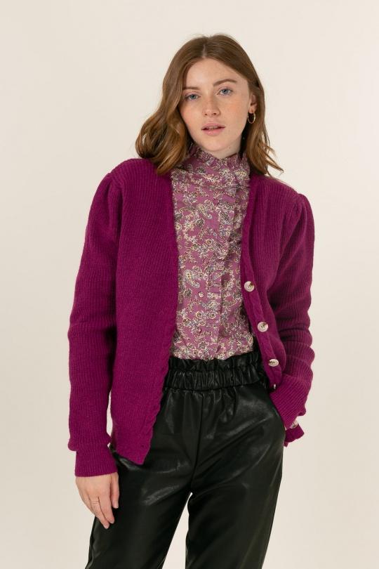 Gilets Femme Violet LOVIE & Co 228231 Efashion Paris