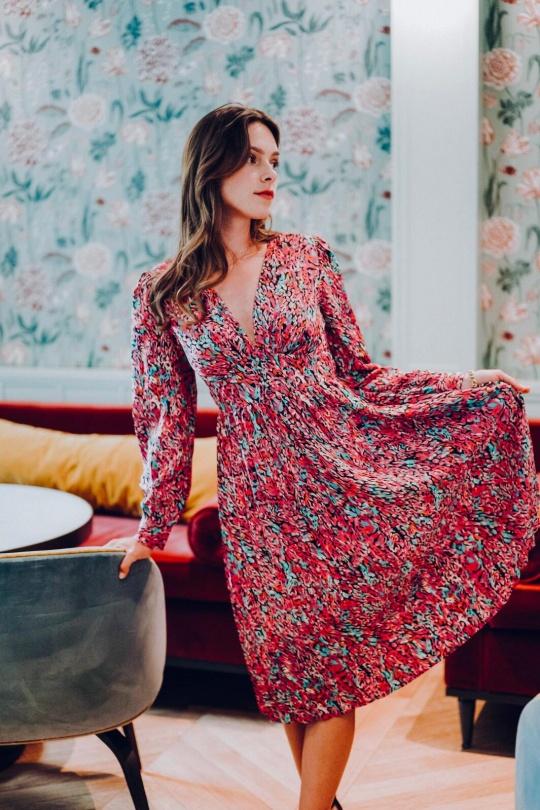 Robes mi-longues Femme Rouge LOVIE & Co 3870D Efashion Paris