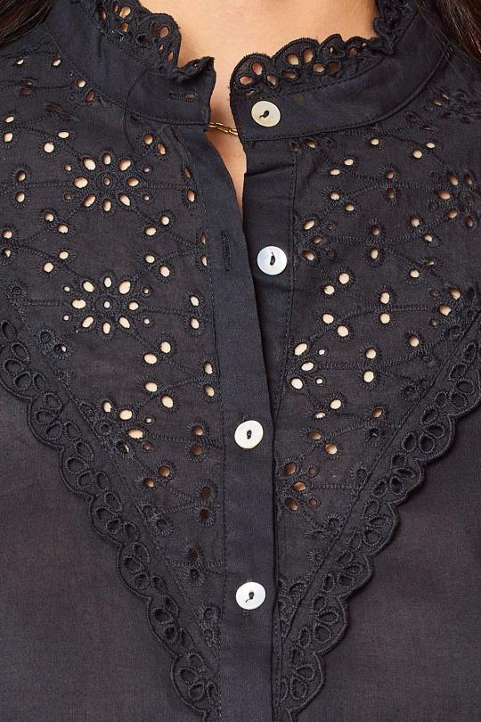 Chemises Femme Noir LOVIE & Co ASD91606 Efashion Paris