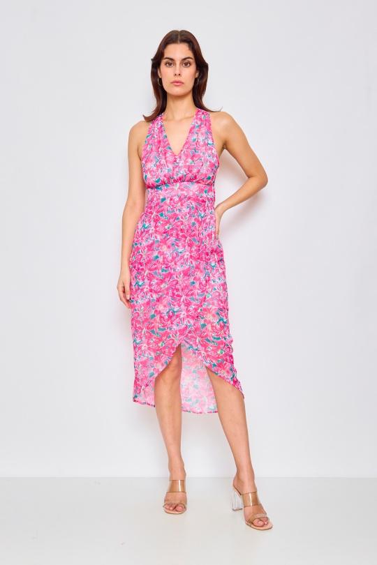 Robes mi-longues Femme FUCHSIA LOVIE & Co 4445D-GENIA Efashion Paris