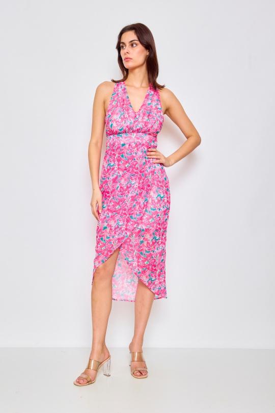 Robes mi-longues Femme FUCHSIA LOVIE & Co 4445D-GENIA Efashion Paris