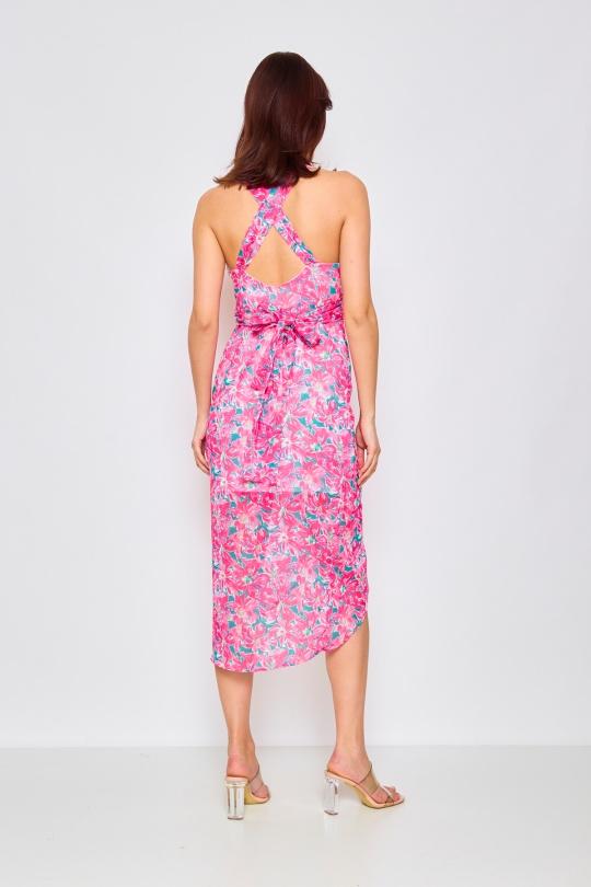 Robes mi-longues Femme FUCHSIA LOVIE & Co 4445D-GENIA Efashion Paris