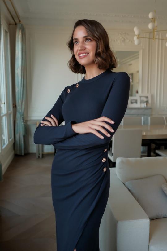 Robes mi-longues Femme Bleu LOVIE & Co 4565D-TRAVIS Efashion Paris