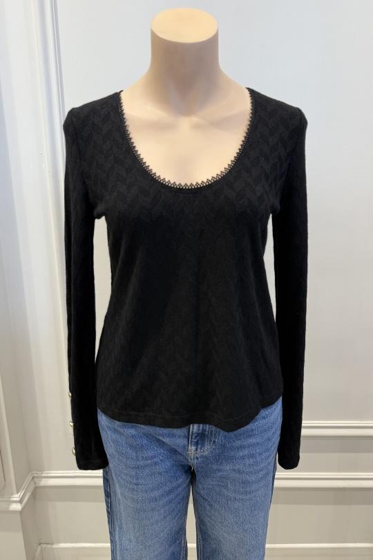 Top Donna Black LOVIE & Co 4872T-REMI Efashion Paris