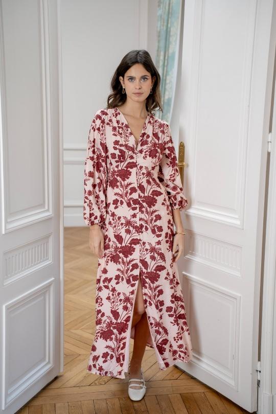 Robes longues Femme Rose LOVIE & Co 5146D-BERY Efashion Paris