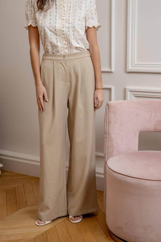 Pantalones Mujer Beige LOVIE & Co TH25441-CORENTIN Efashion Paris
