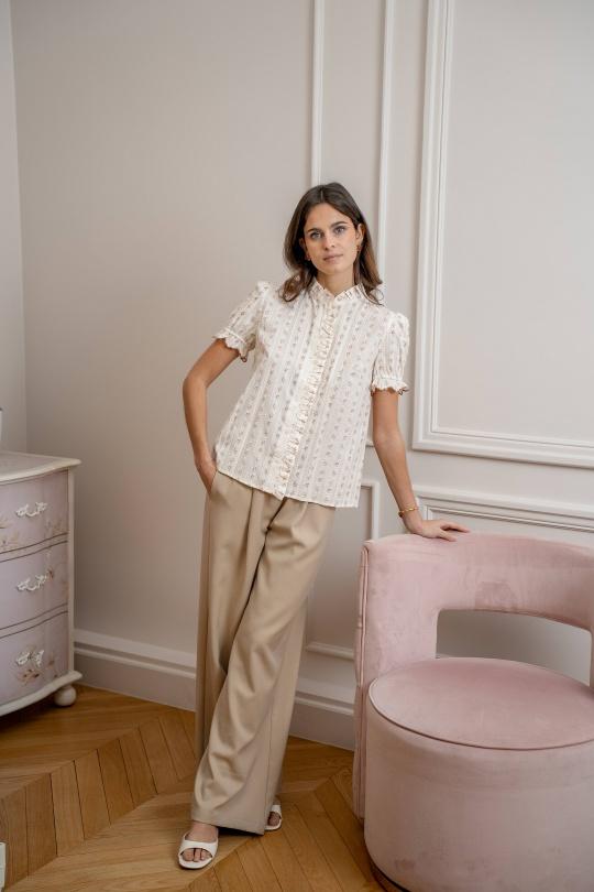 Pantalones Mujer Beige LOVIE & Co TH25441-CORENTIN Efashion Paris