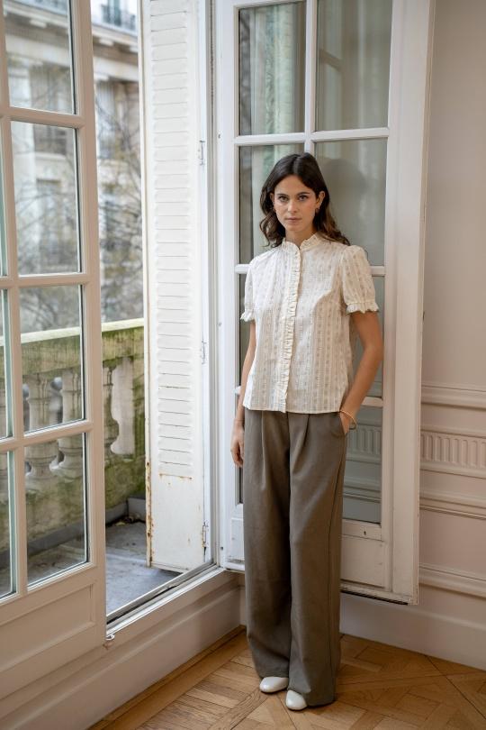 Pantalones Mujer Beige LOVIE & Co TH25441-CORENTIN Efashion Paris