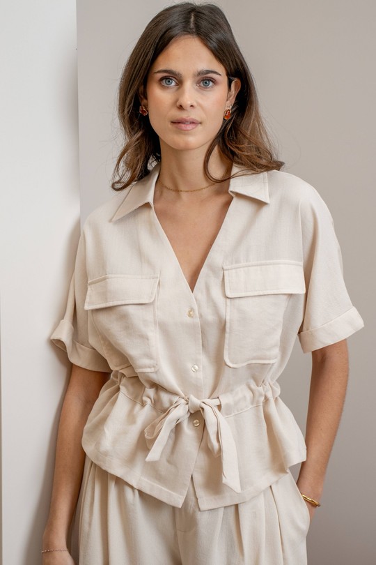 Camisas Mujer Beige LOVIE & Co TH25577-JOSE Efashion Paris