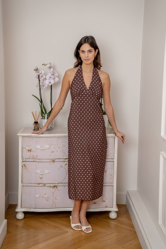 Robes longues Femme Marron LOVIE & Co 5115D-CATARINA Efashion Paris