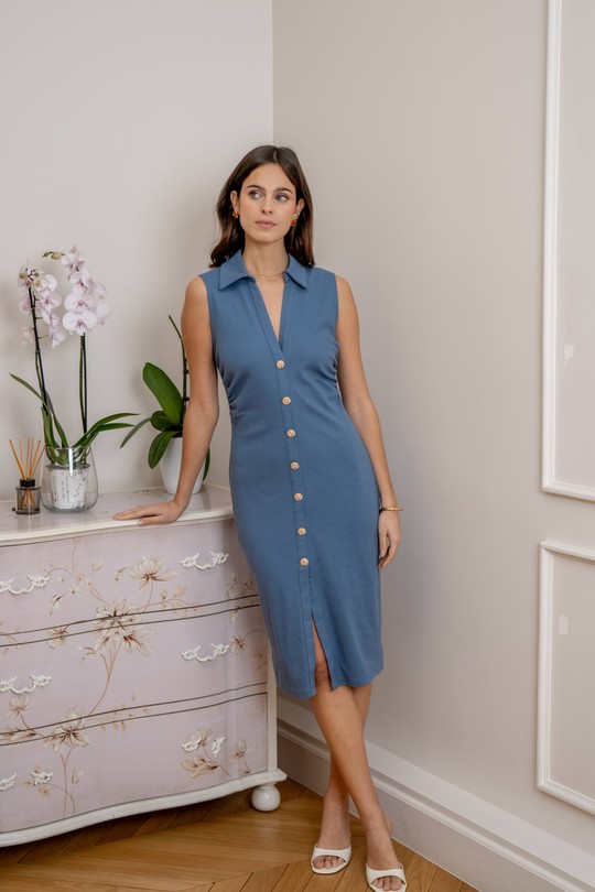 Robes mi-longues Femme Beige LOVIE & Co 5073D-RHEA Efashion Paris