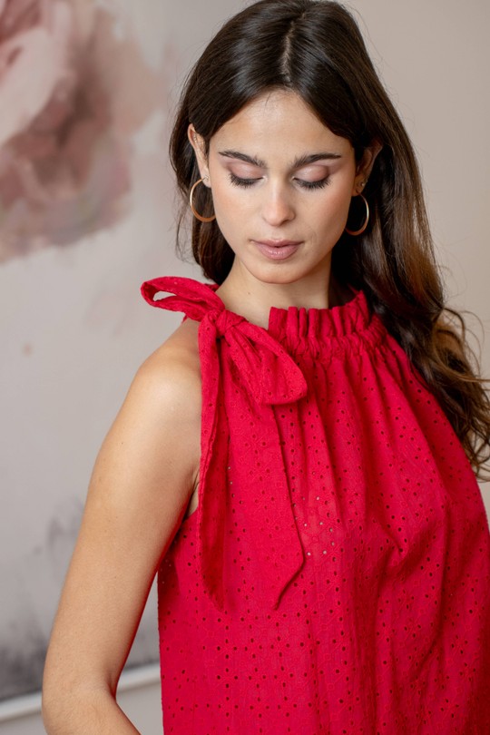 Tops Femme Rouge LOVIE & Co 5093T-ESTELA Efashion Paris