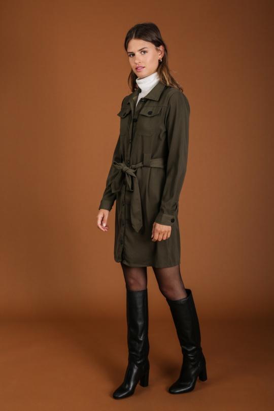 Robes courtes Femme Kaki LOVIE & Co ASD53556 Efashion Paris