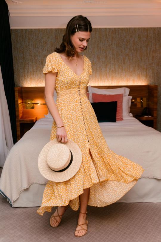 Maxi dresses Women Yellow LOVIE & Co 2771D Efashion Paris