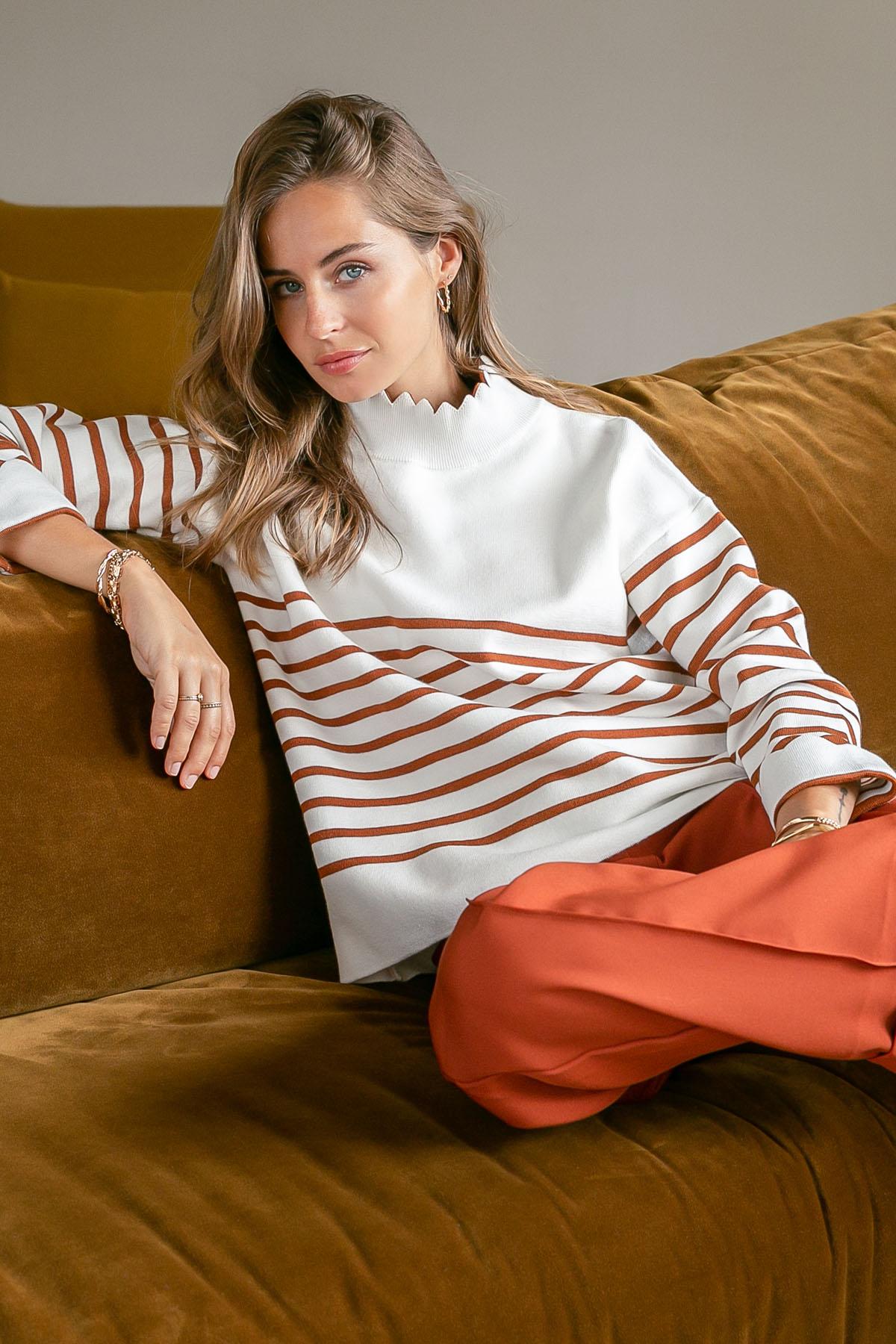 Pulls Femme Marron LOVIE & Co RXT2923T. #c Efashion Paris