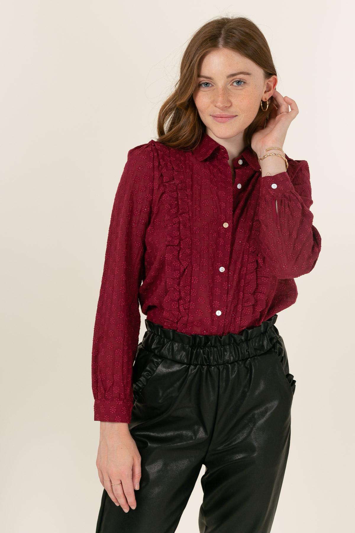 Blouses Femme Rouge LOVIE & Co XK1034 #c Efashion Paris