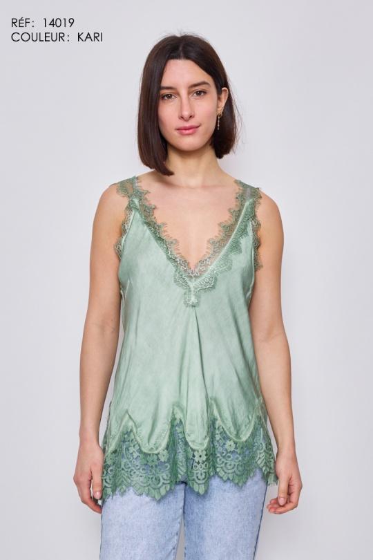 Débardeurs Femme Vert d eau NEW&CO 14019 Efashion Paris