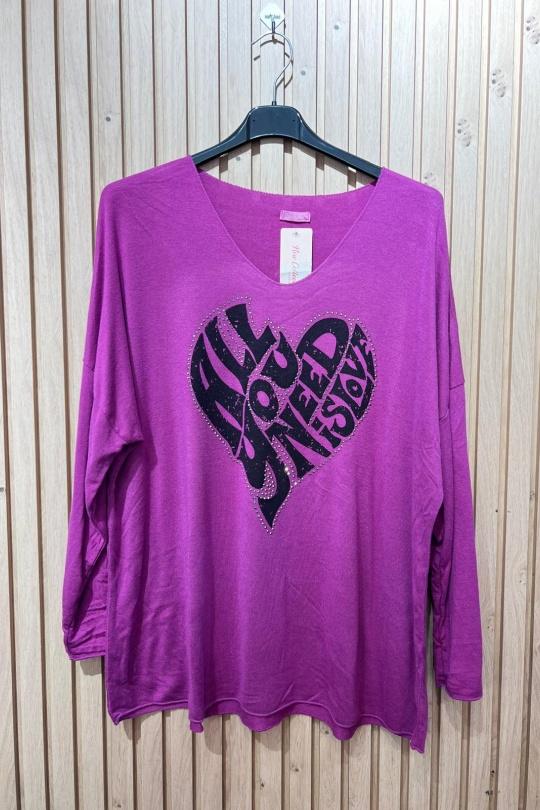 Pulls Femme Violet NEW&CO 21104 Efashion Paris