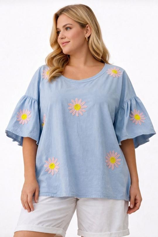  Maglietta Donna Blue NEW&CO 6977 Efashion Paris