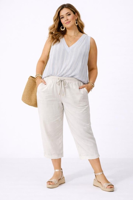 Pantacourts Femme Beige NEW&CO 3569 Efashion Paris