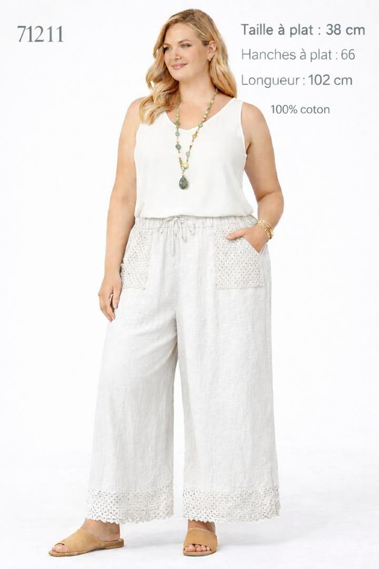 Trousers Women Beige NEW&CO 17211 Efashion Paris