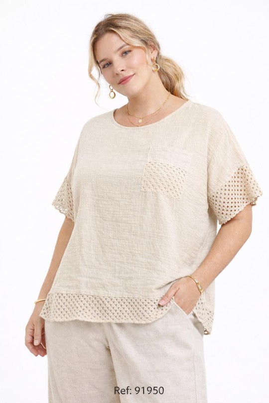 T-shirts Femme Beige NEW&CO 91950 Efashion Paris