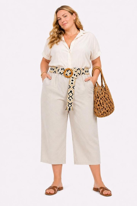 Pantacourts Femme Beige NEW&CO 703 Efashion Paris