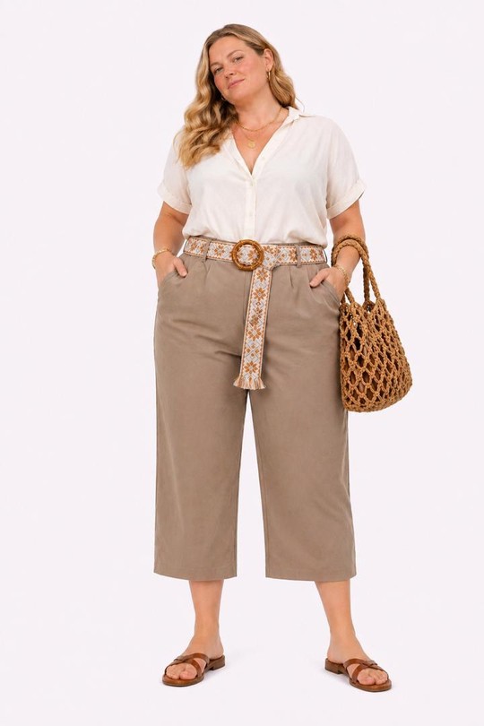 Pantacourts Femme Beige NEW&CO 703 Efashion Paris