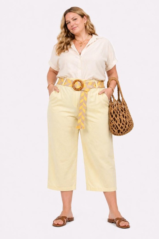 Pantacourts Femme Beige NEW&CO 703 Efashion Paris